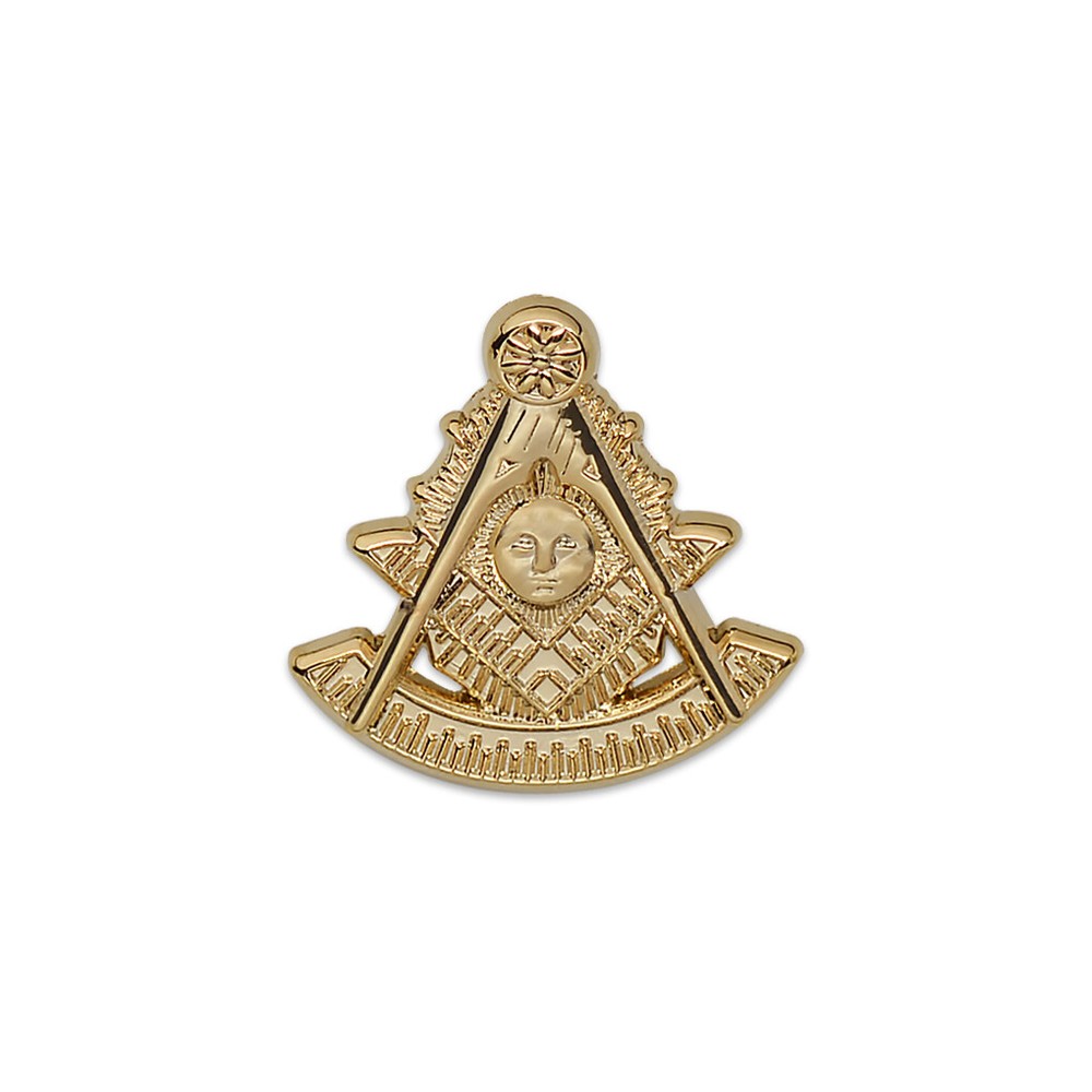 Past Master Masonic Lapel Pin - [Gold][7/8'' Tall]