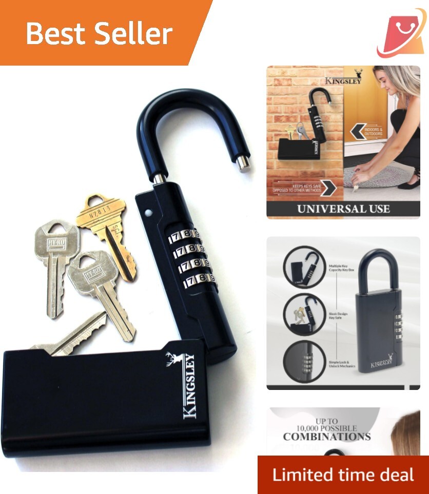 Multi-Key Capacity Portable Lockbox with Resettable Combination - 10,000 Codes