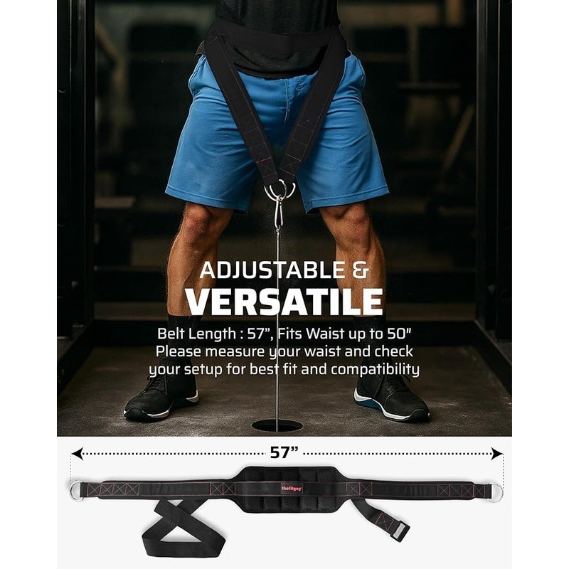 Belt for Belt Squats Rack Attachment & Squat Machine Structured Back Support
