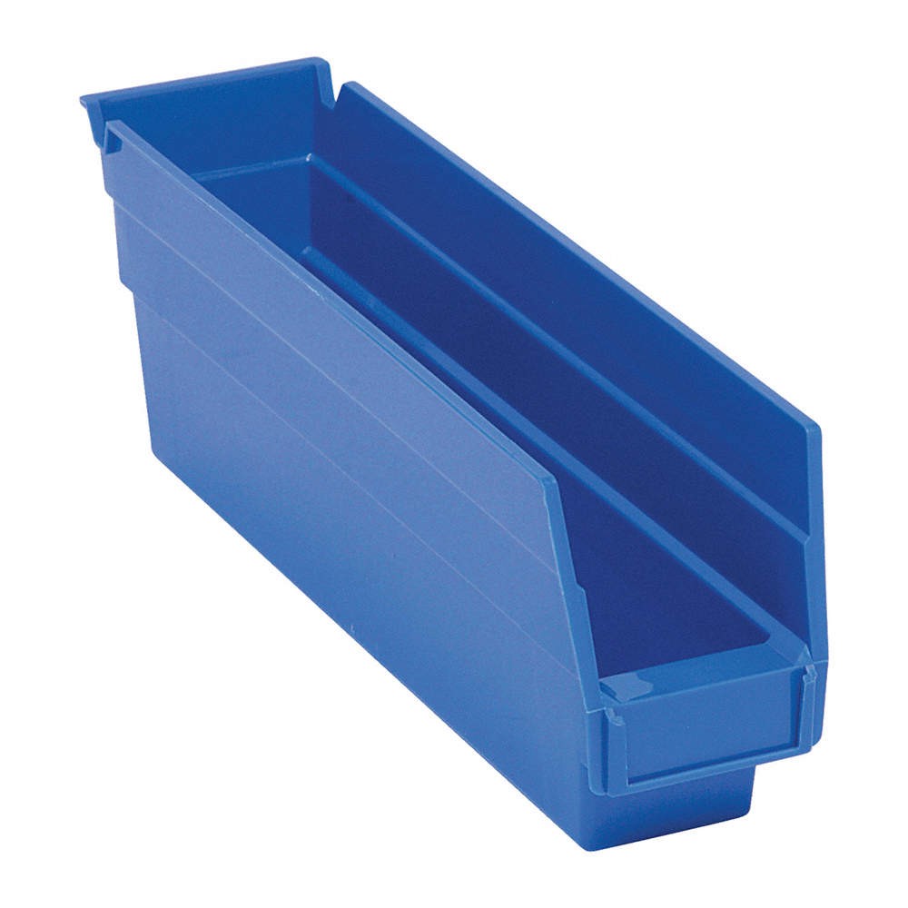 QUANTUM STORAGE SYSTEMS QSB100BL Shelf Bin,Blue,Polypropylene,4 in 9HZT0