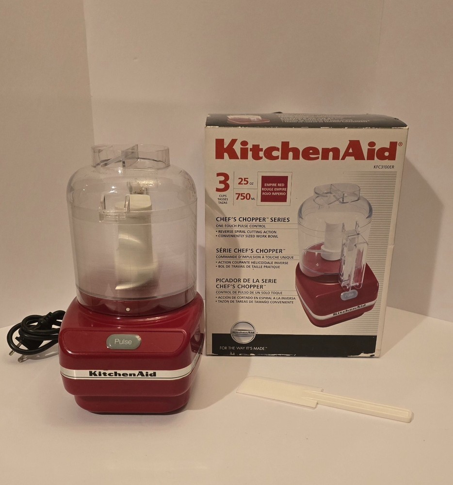 KitchenAid Food Processor Chef's Chopper Series 3 Cup Red *Test & Working*