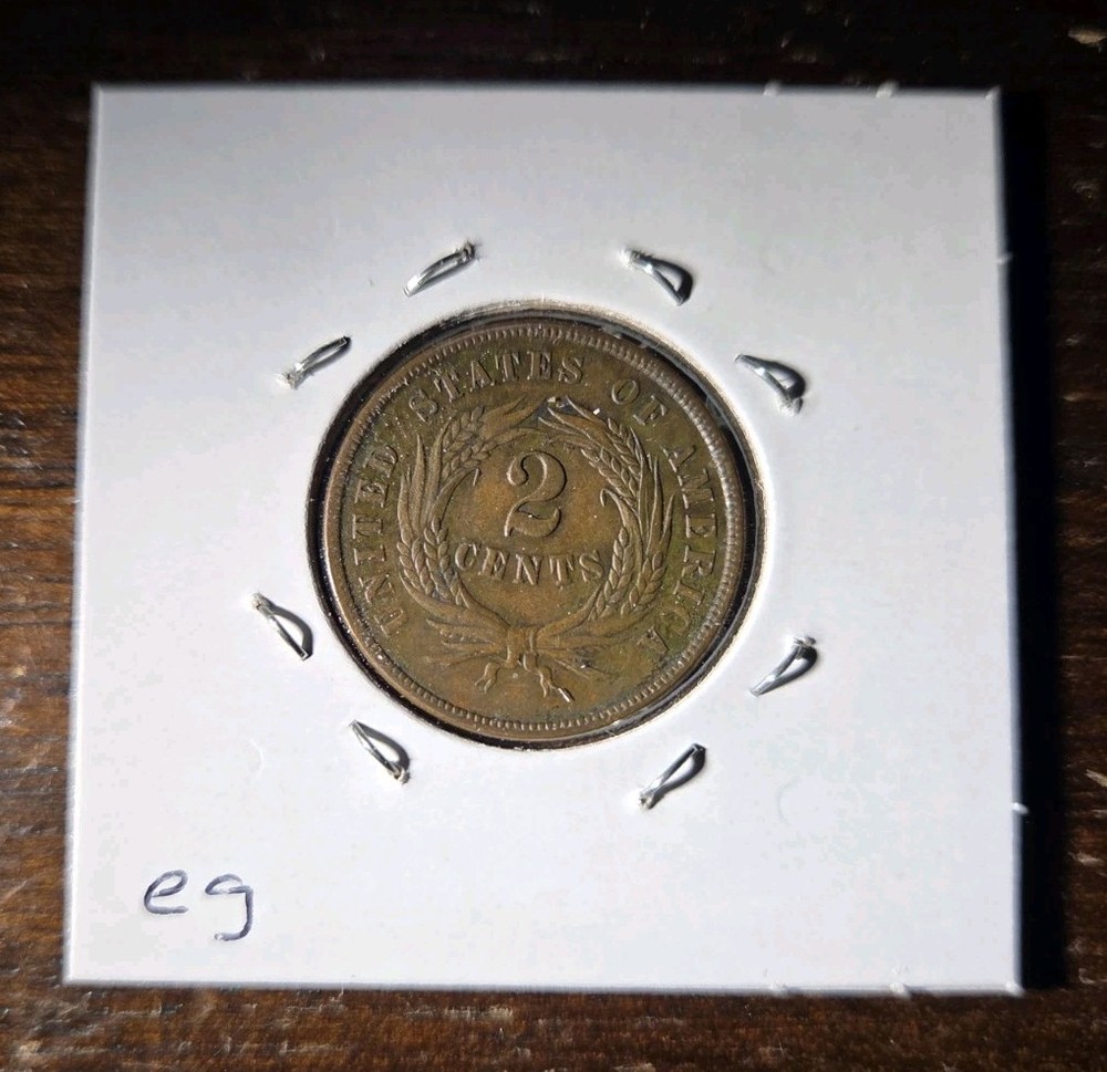 1864 2 Cent Piece Coin XF - Large Motto