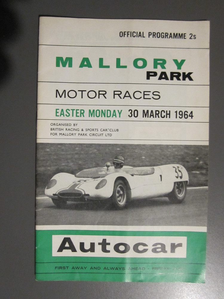 BRSCC Mallory Park Easter Monday 30 March 1964 programme