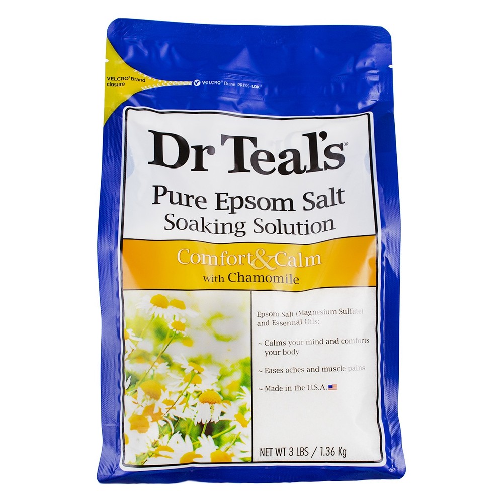 5 Pack Dr Teal's Pure Epsom Salt Soaking Solution, Chamomile, 3 lbs