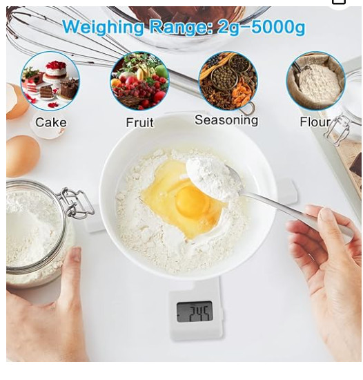 Compact Folding Digital Kitchen Scale, Highly Accurate Portable Food Scale with