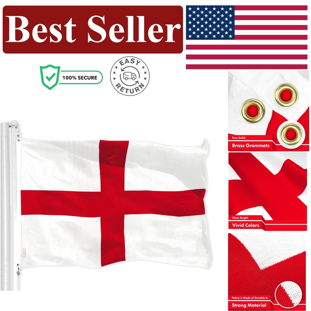 3x5 Ft England Flag - Durable 150D Polyester for Indoor & Outdoor Display