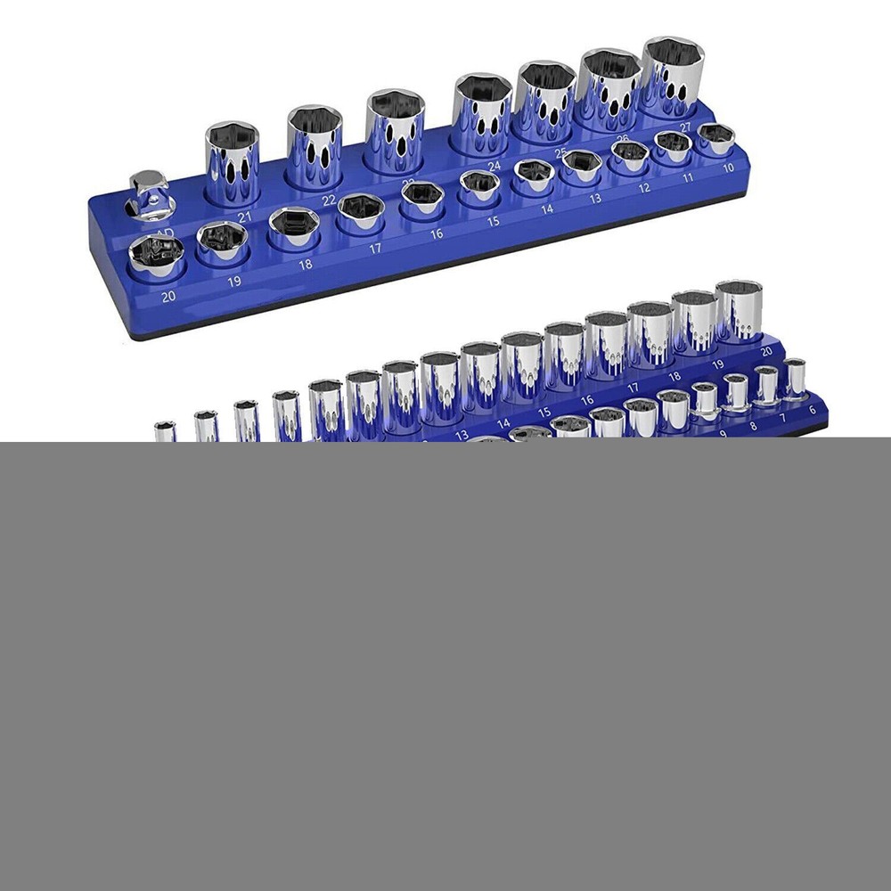 6X Magnetic Socket Organizer Set 1/4" 3/8" 1/2" Drive Holders for Socket Storage