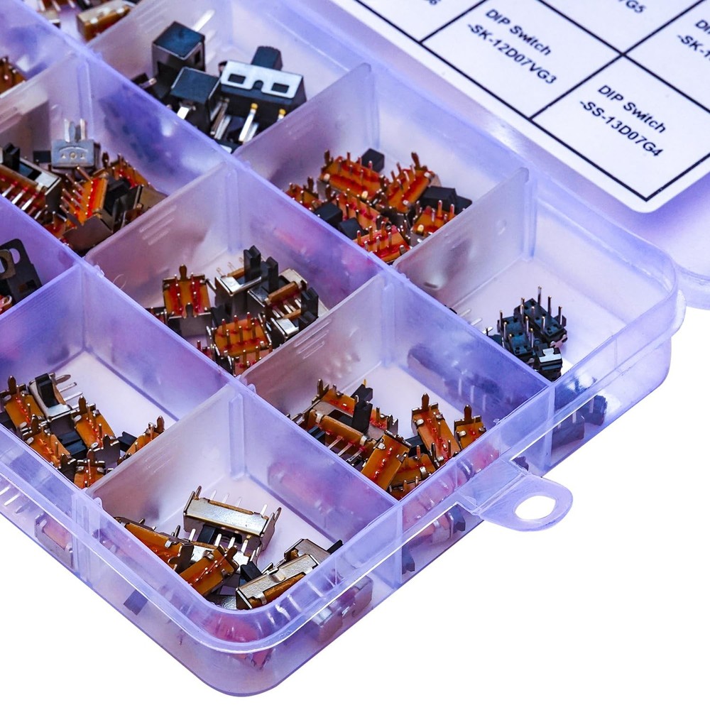 Slide Switch Assorted Kit Mini Micro PCB Panel Slide Switch 2Pin 3Pin 4Pin ON...