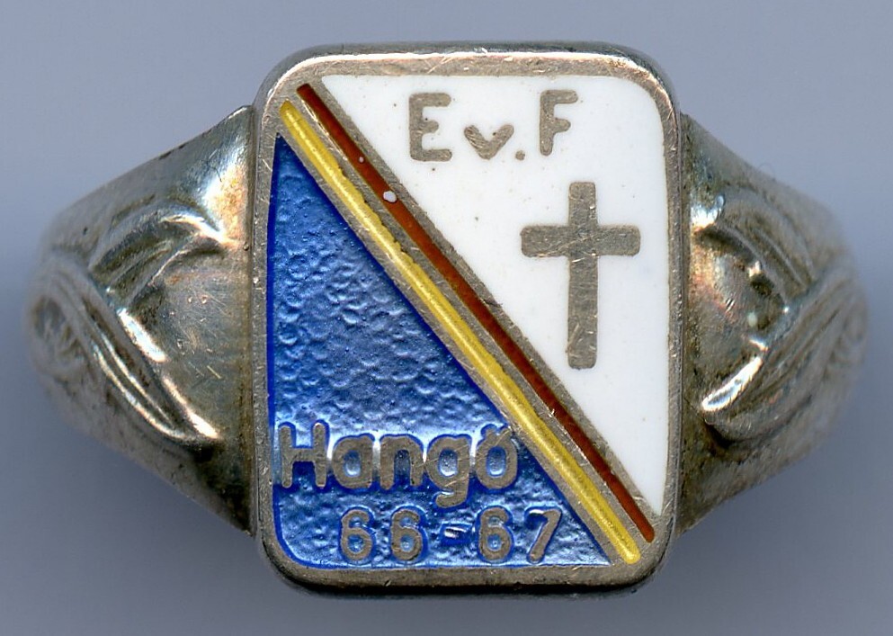 Finland Religious Hango Graduation Silver Ring Size Inside 18mm !!!