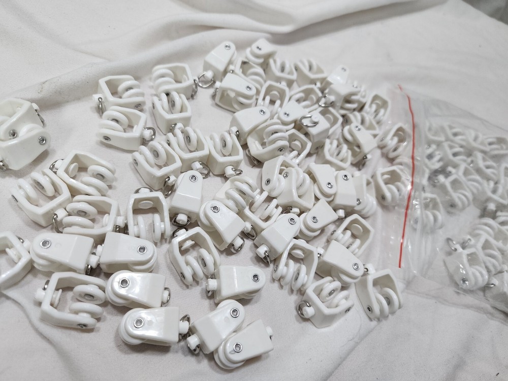 Curtain Track Roller Hook Mute Wheel Rollers Hook Ball Pulley, Approx. 100pcs