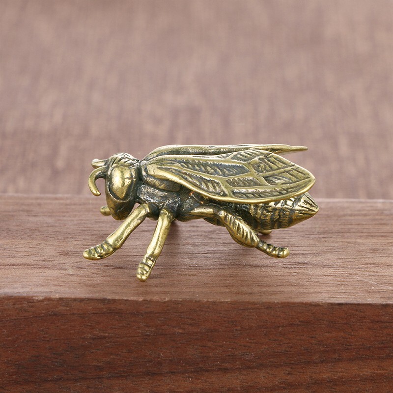 Solid Brass Bee Figurine Small Statue Home Ornament Animal Figurines Gift