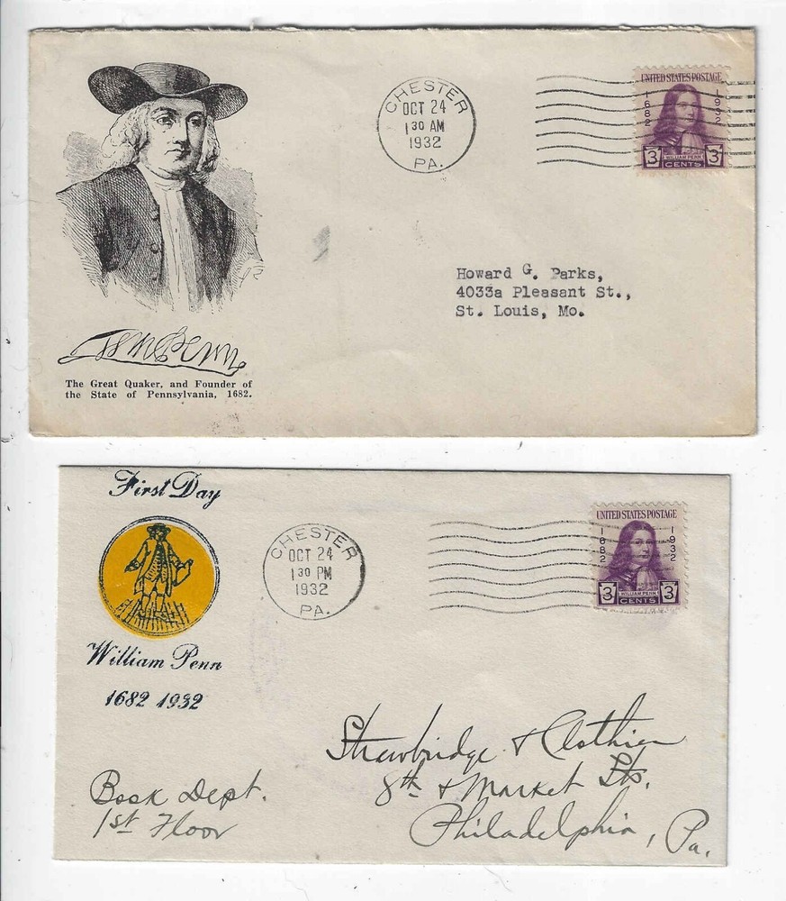 FDC's    724-5,  724-18A    --1932 --  Stoutzenberg,  Fairway