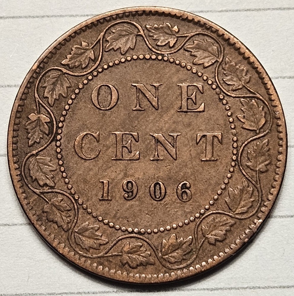 1906 Canada Large Cent Bronze Coin