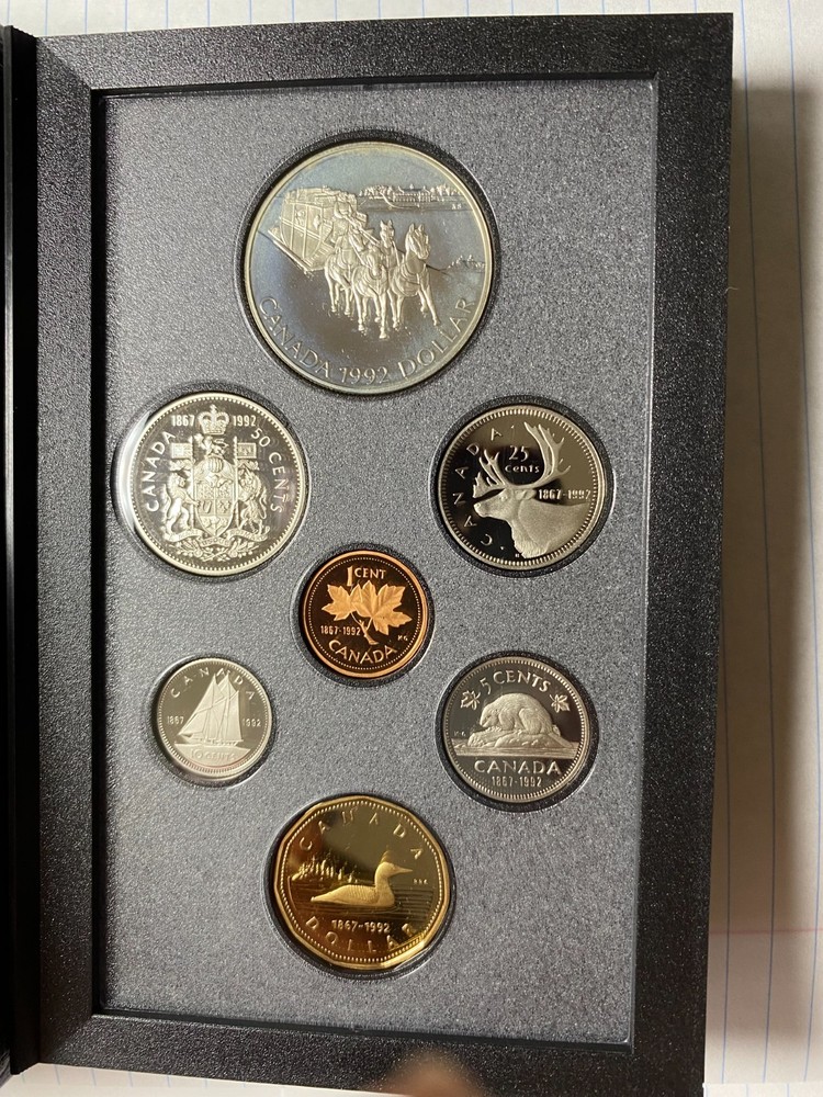 CANADA 7 coin set SILVER PROOF 1992