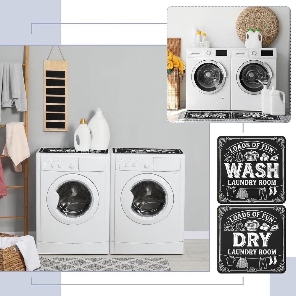 Blackboard Style Washer Dryer Protective Mats - Quick Drying & Foldable Design