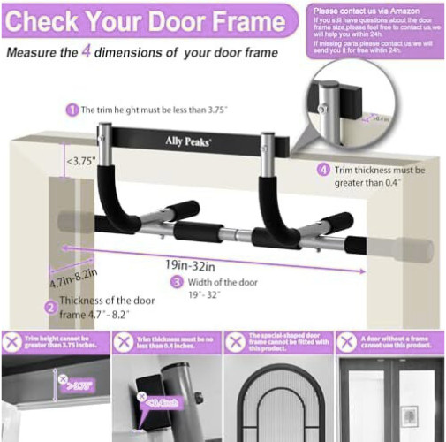 Doorway Chin Up Pull Up Bar Multi-Function Home Gym