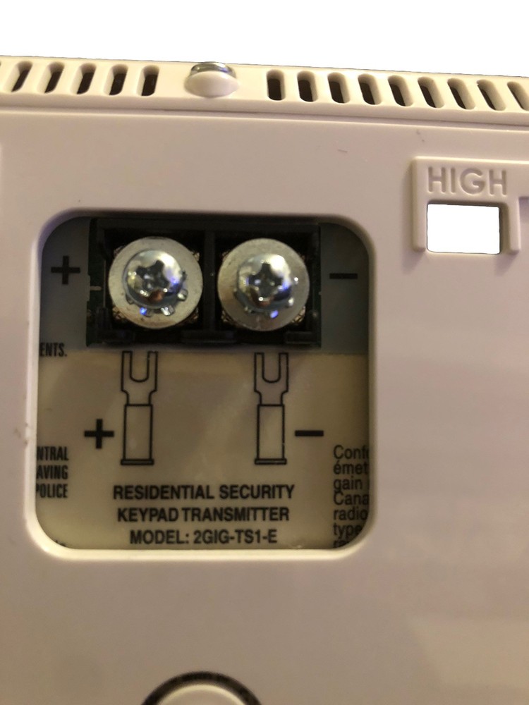 2GIG Wireless Touch Screen Security Keypad 2GIG-TS1-E Only