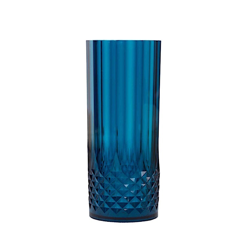6 Navy Blue 14 oz Crystal Plastic Drinking Glasses Party Events Tableware
