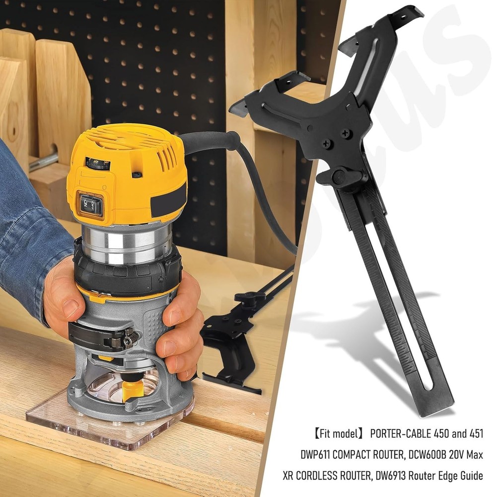 Edge Guide for Fixed Base Compact Router, Compatible With DEWALT DWP611 R