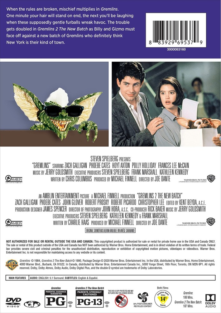 Gremlins / Gremlins 2 DVD NEW