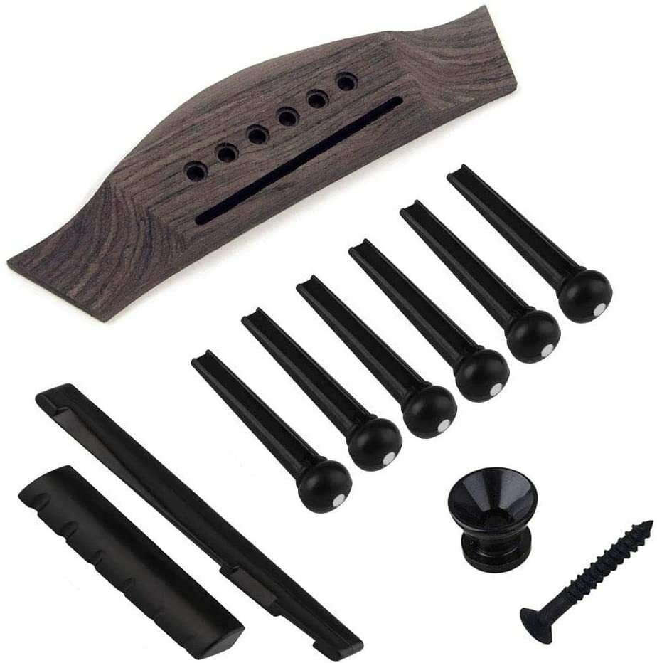 6 String Acoustic Guitar Bone Bridge Pins With Saddle And Nut ABS