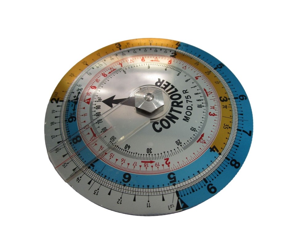 Vintage Controller Mod. 75 R Circular Slide Rule Calculator Tool In Case GUC