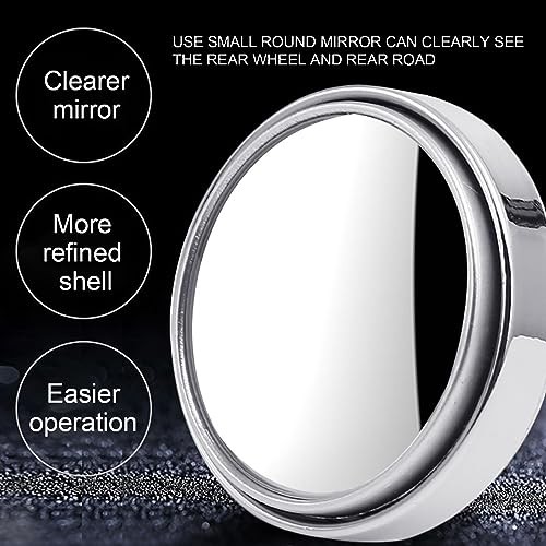 Car Reversing Auxiliary Blind Spot Mirror, 360° Rotating Push-type 2 PCS White
