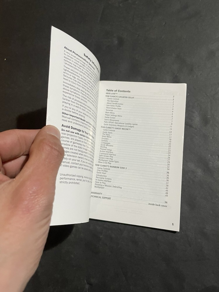 tom clancy classic trilogy xbox Manual Only