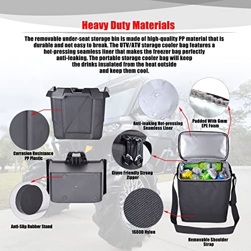 Defender Center Cooler Underseat Storage Box Bin Universal UTV Removable