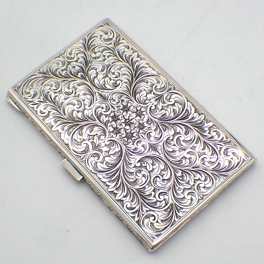 Ornate Cigarette Case 800 Silver