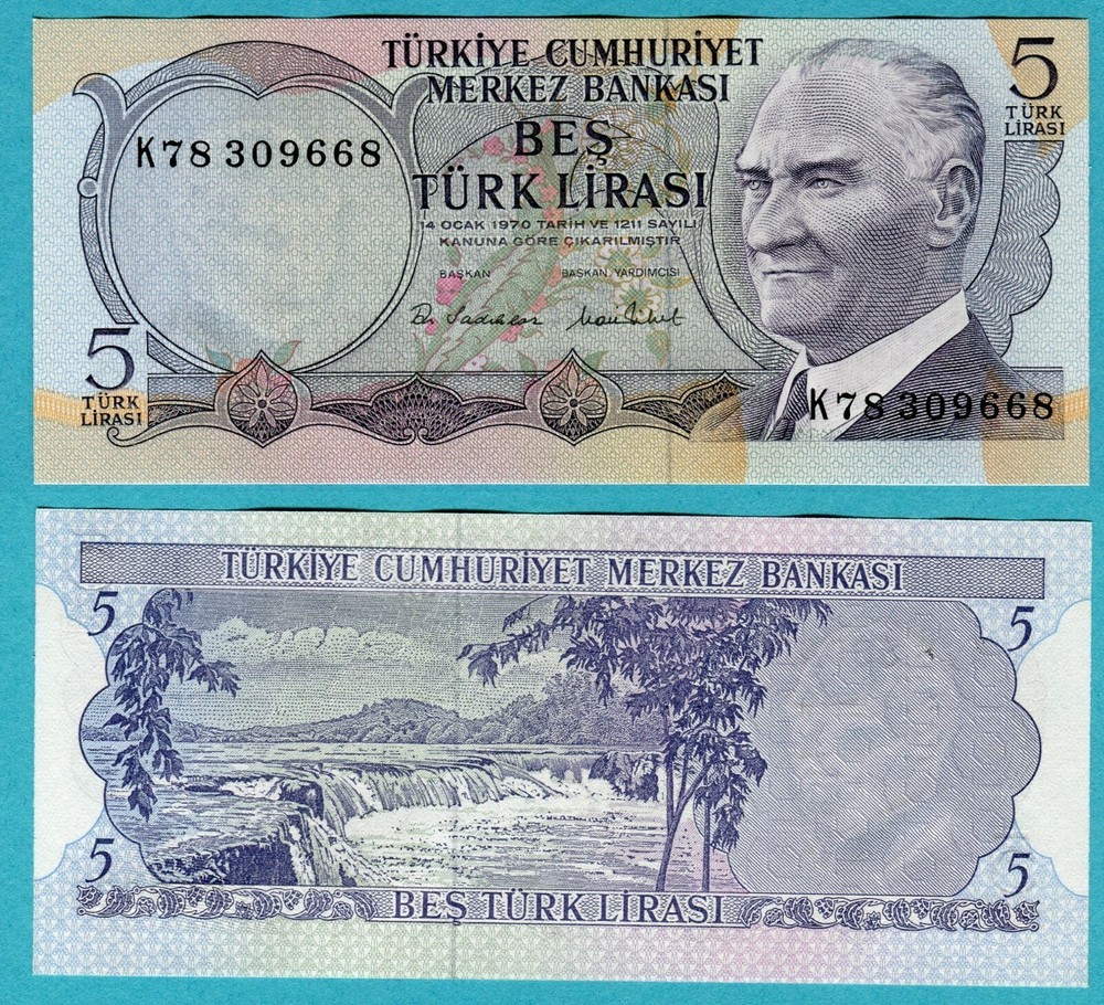 Turkey 5 Lira ND(1976) P185 UNC
