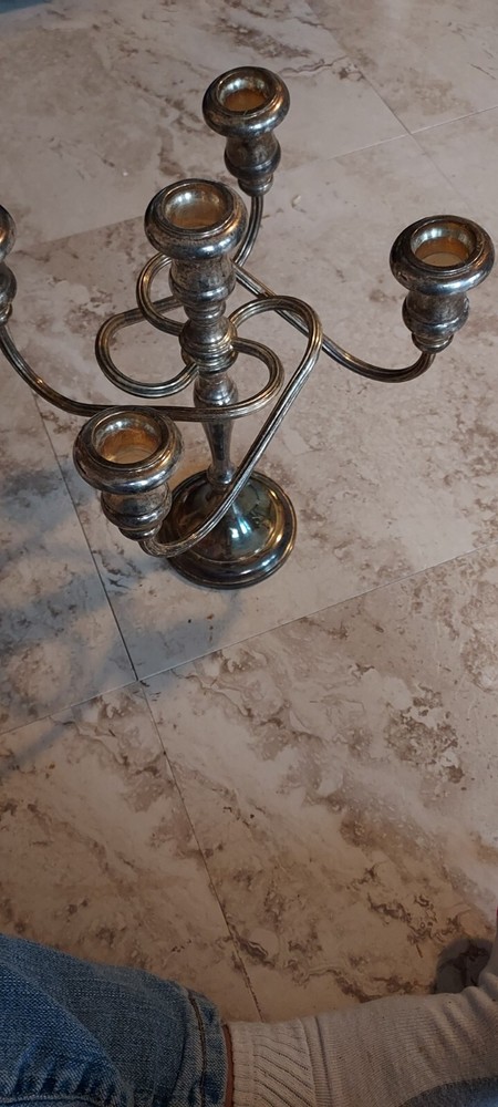 vintage silverplate candelabra unique design heavy made