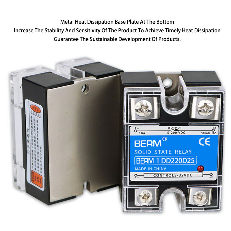 10A-100A Single Phase BERM-1 Solid State Relays Module DC 3V-32V to DC 5V-200V