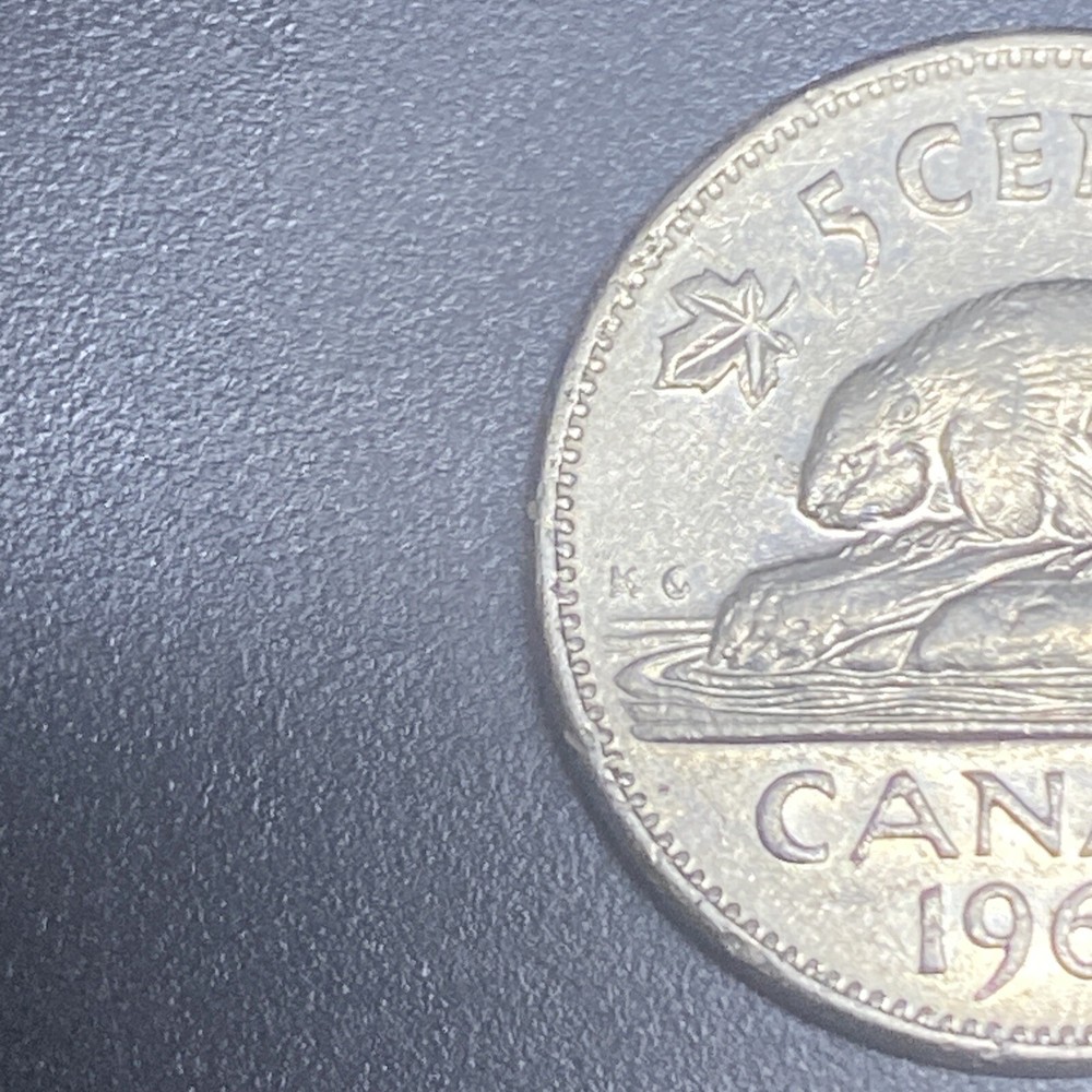 1966 Canada 5 Cents Fine Condition Coin