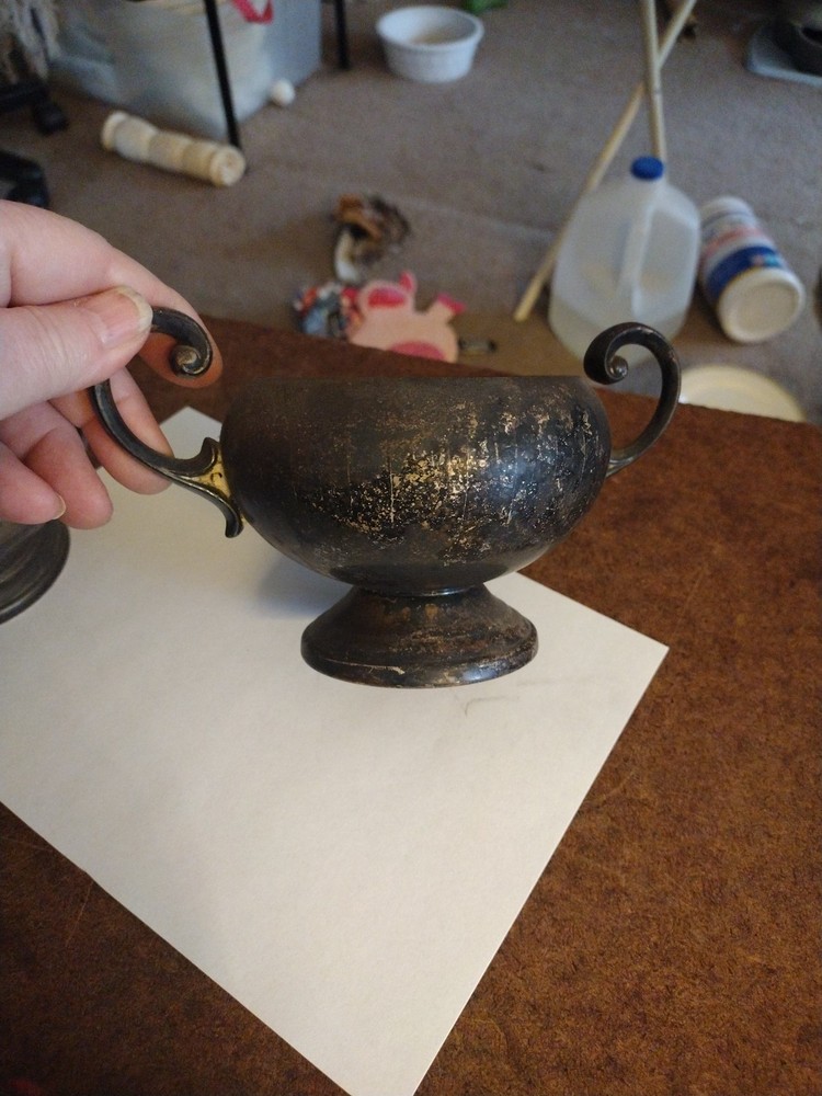 EPCA Bristol Silver By Poole Sugar And Creamer Set Silverplate #39
