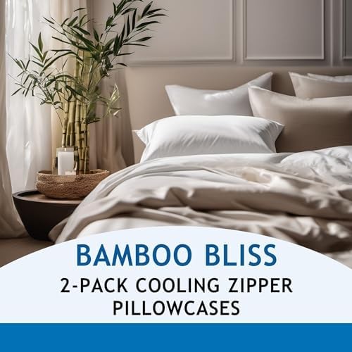 Pillow Cases - 100% Viscose Derived from Bamboo - Cooling Queen Cream