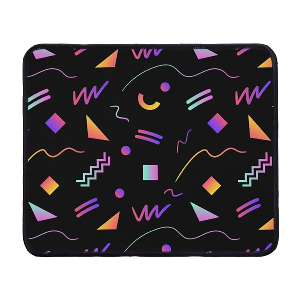 Retro 80s Pattern Mouse Pad Computer Mouse Mat Desk Accessories 9.5"x8" Color...