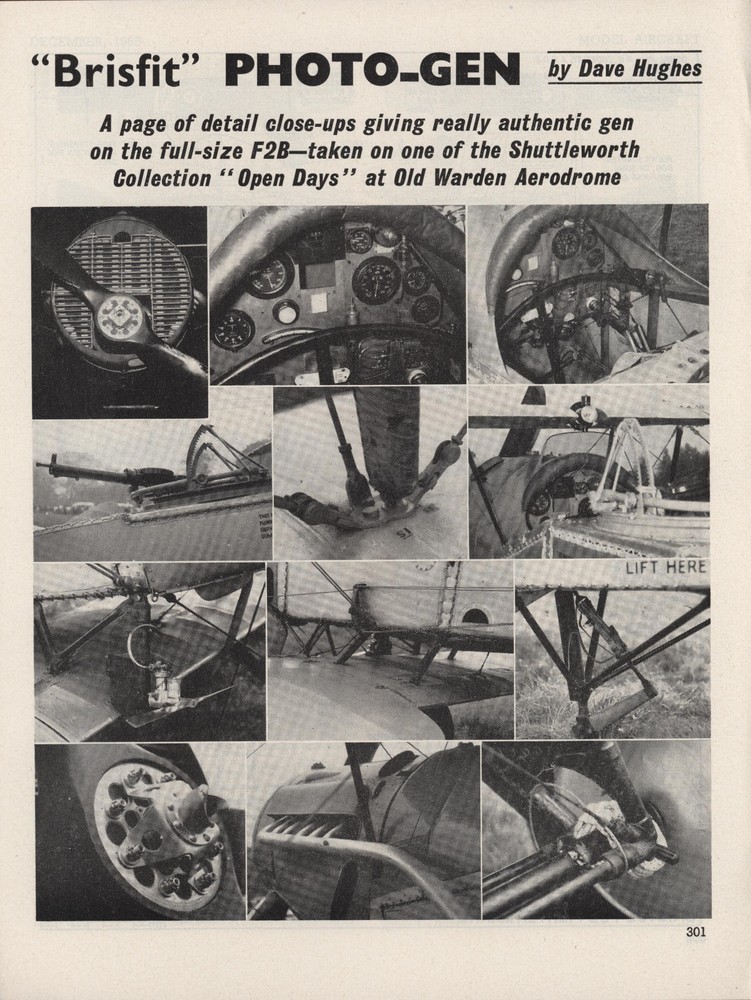 Model Airplane Plans (FF): Bristol F2B Fiighter 39½" Scale for .10 Engine