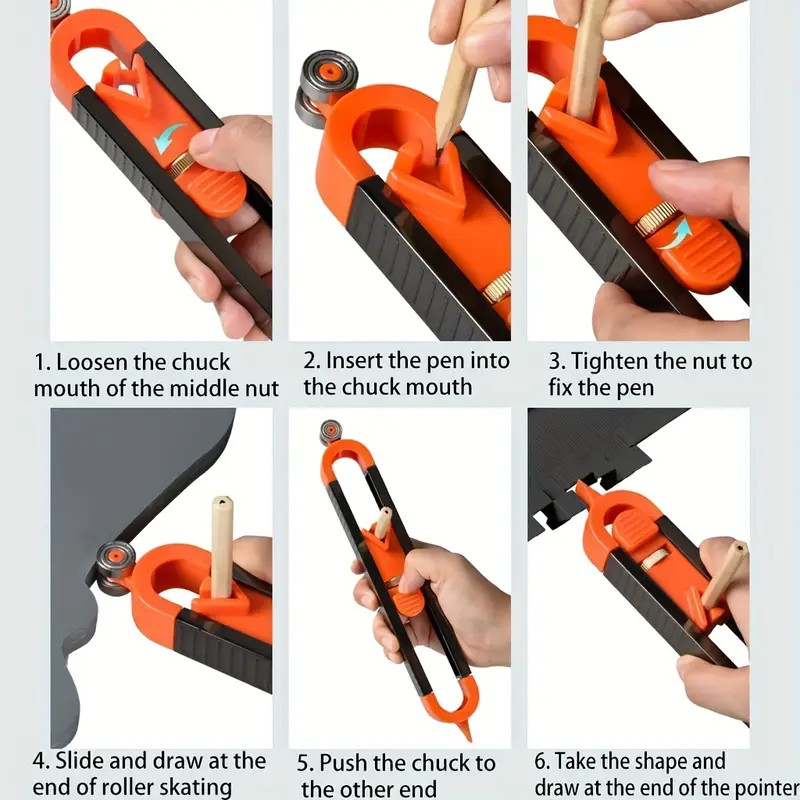 1Pcs Profile Scribing Ruler Contour Gauge Locking Precision Template Copy Tool