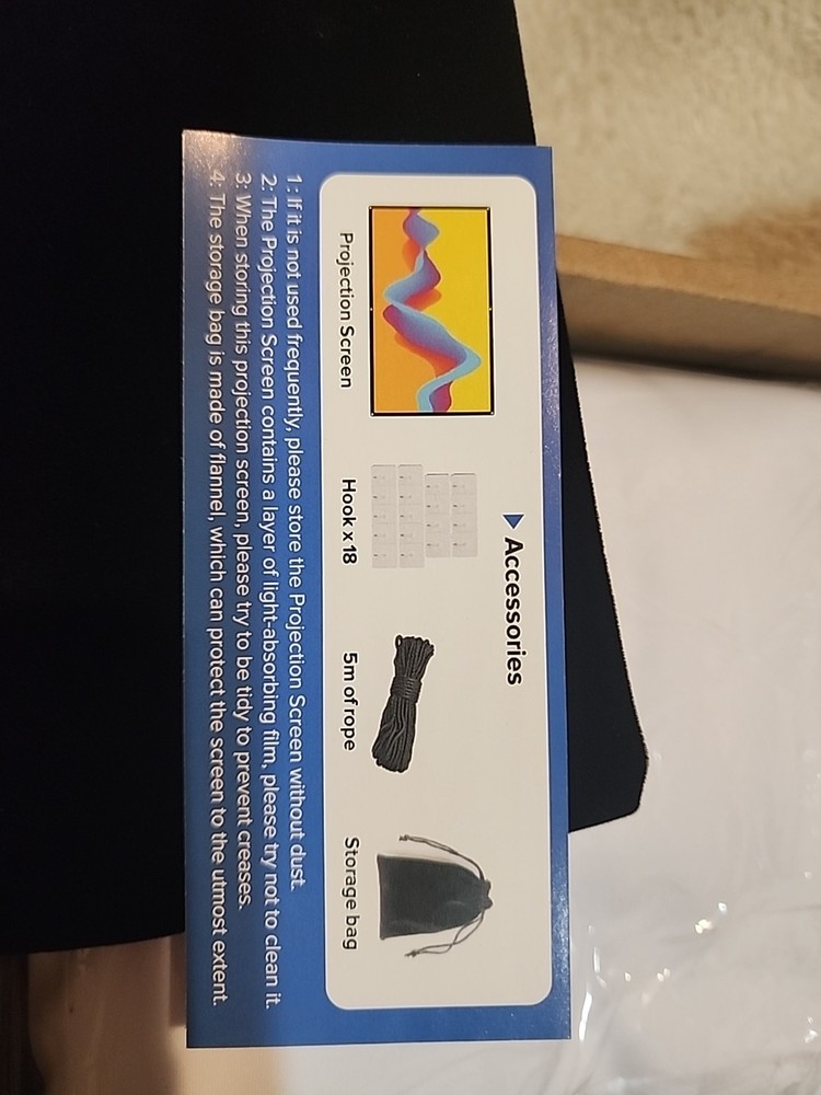 Foldable Projection Screen for Home Theater With Accessories
