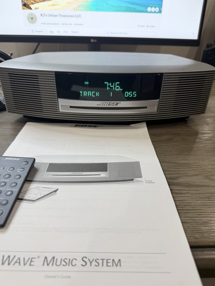 Bose Wave Music System Graphite Grey w Remote, Power Cable, Ant, Manual EUC