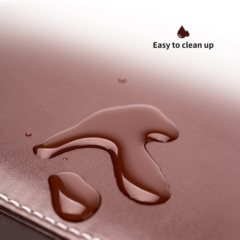 PU Leather Remote Control Holder Organizer Box with 5 Compartments Brown