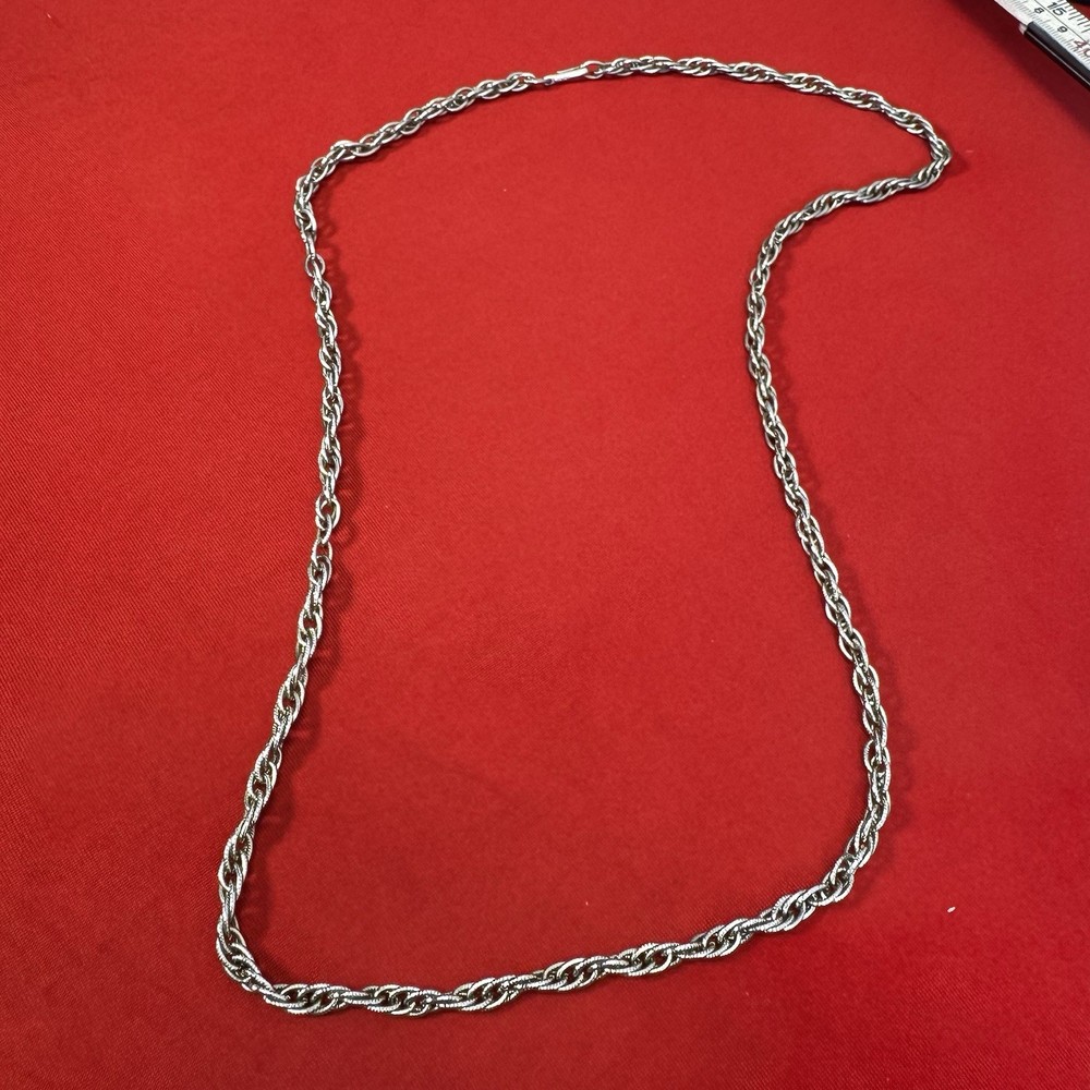 Vintage Gold Tone Rope Chain With Hook Clasp