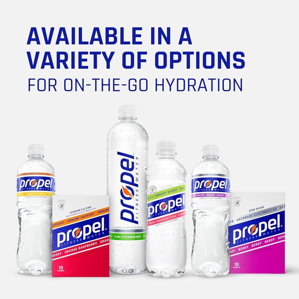 Energy Boost Zero Calorie Flavored Water With Electrolytes and Caffeine, Pass...