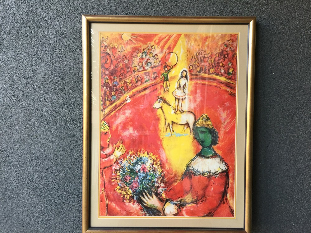 MARC CHAGALL CIRCUS LITHOGRAPH VINTAGE MID CENTURY MODERN EAMES ERA
