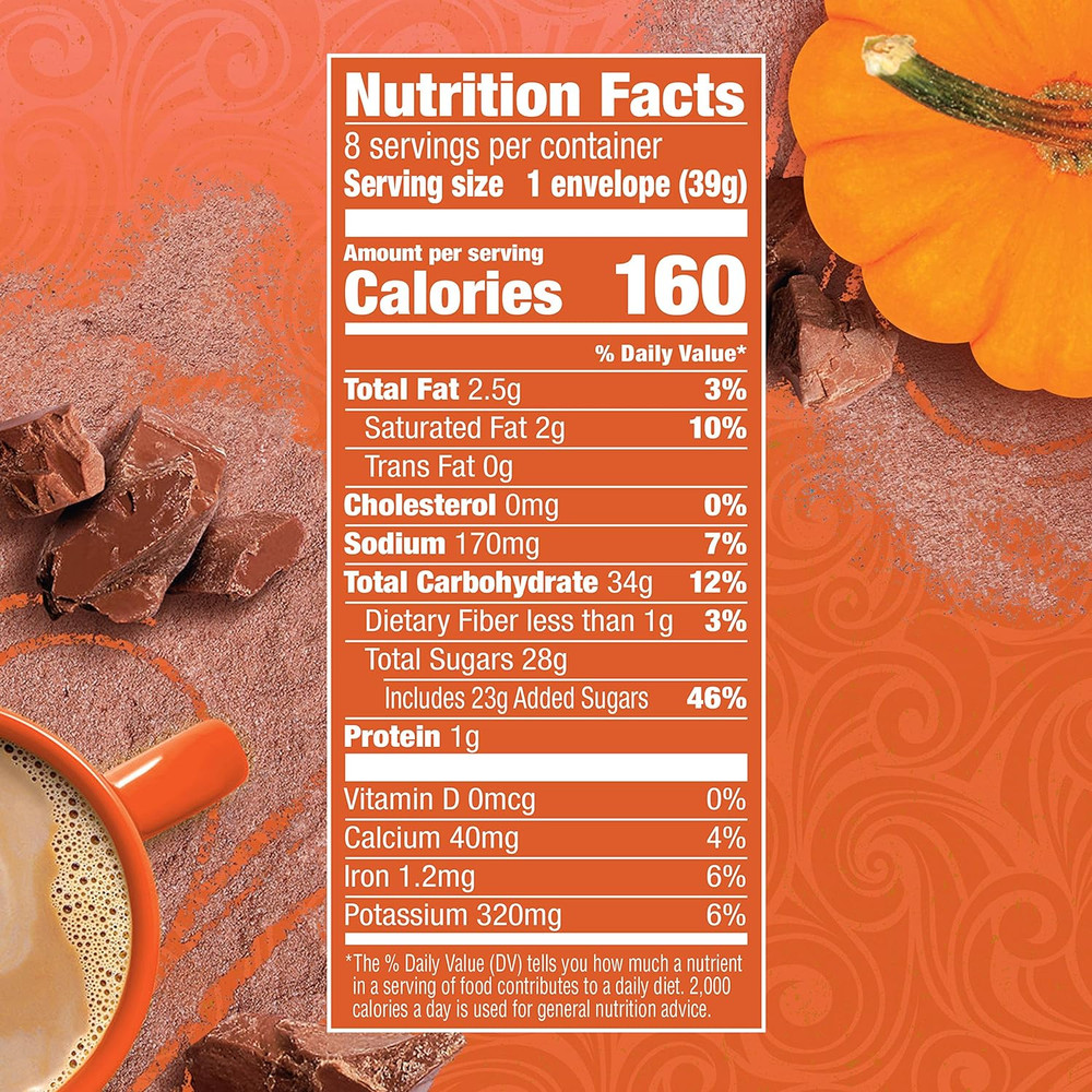 Pumpkin Spice Flavored Hot Cocoa Mix, 8 Count Packets