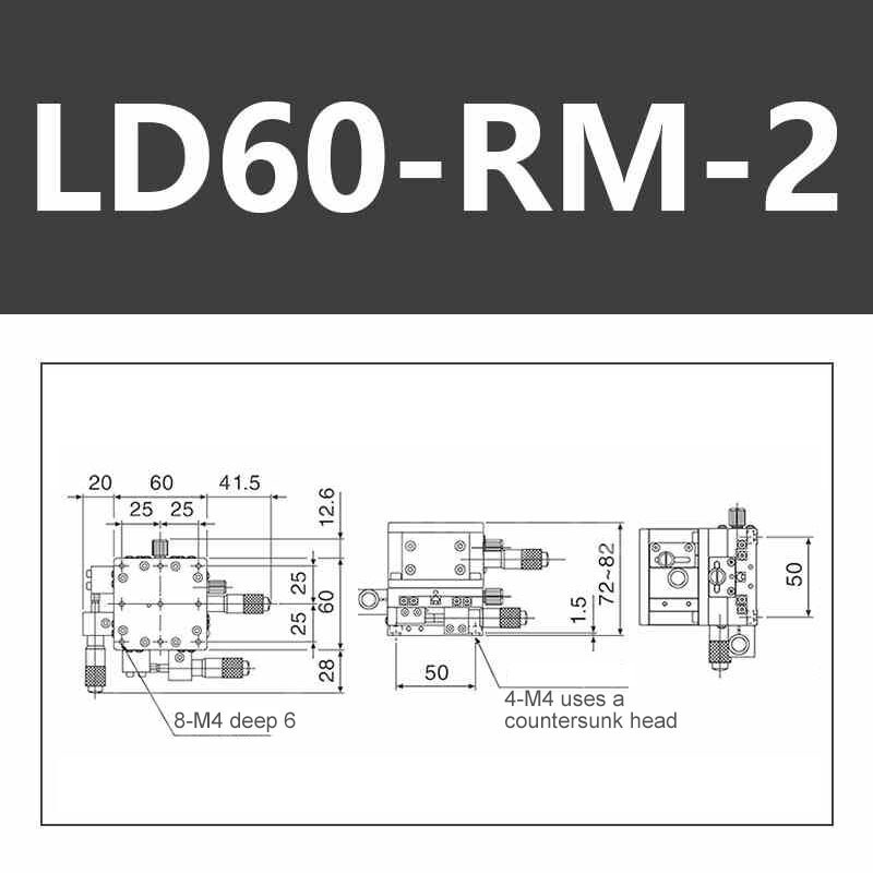 XYZ Axis Three-dimensional Trimming Platform Manual Sliding Table LD60-RM-2 tp1