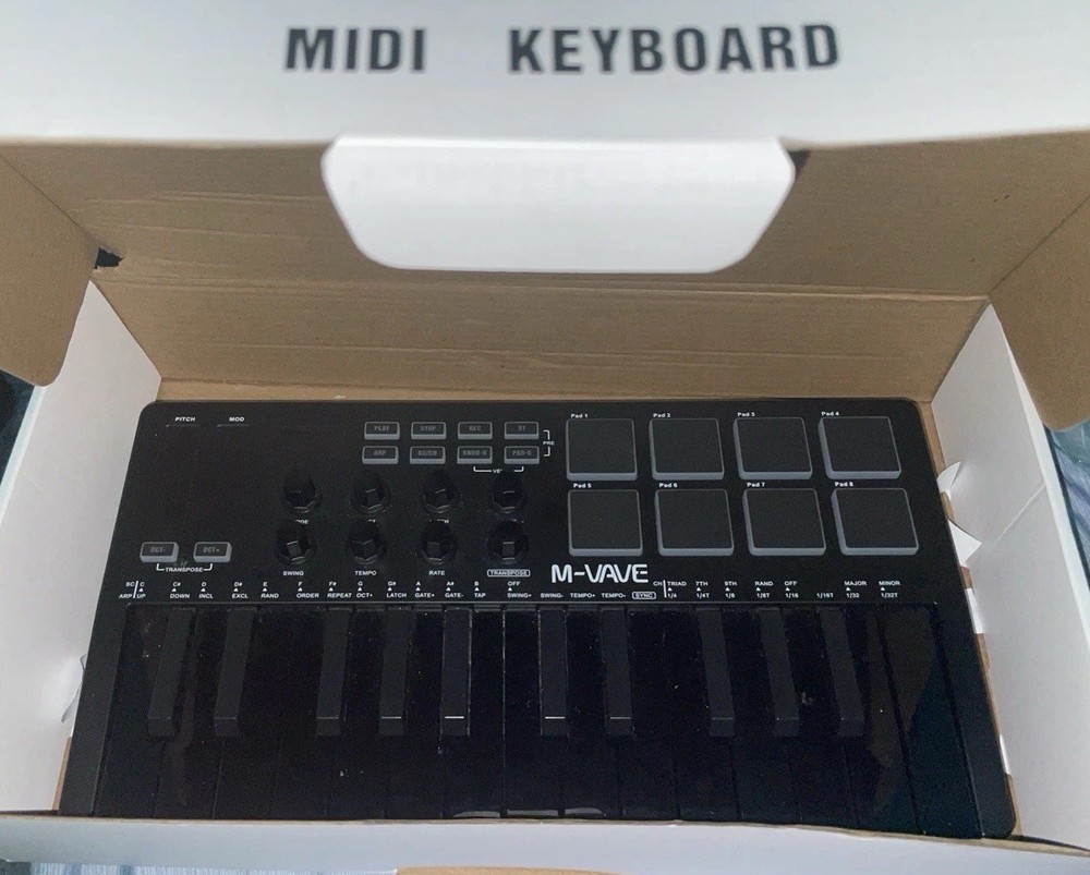 M-VAVE SMK-25 USB Keyboard Controller MIDI Used working Beat Making Center