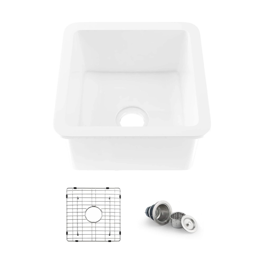 Nova 18" Fireclay Single Bowl Kitchen Undermount Sink C2-18SQ