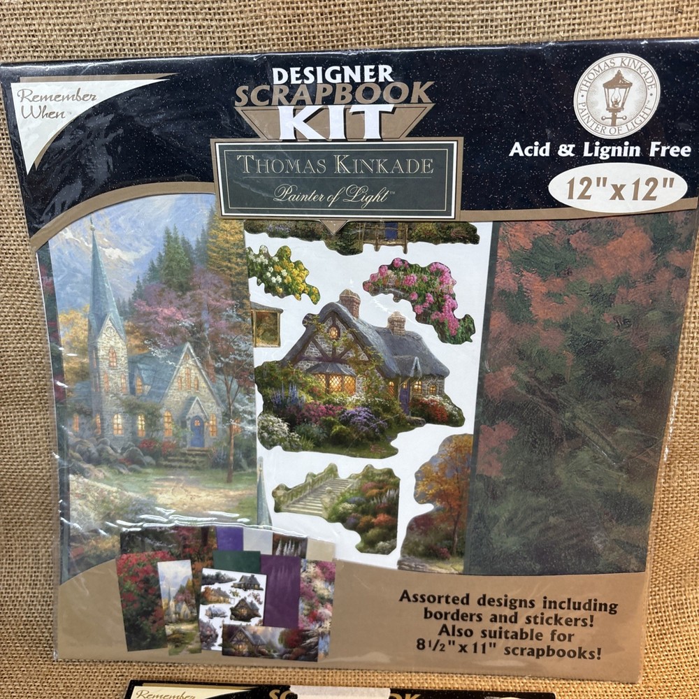 Thomas Kinkade Scrapbook 12x12 Designer Scrapbook Papers Stickers Remember When